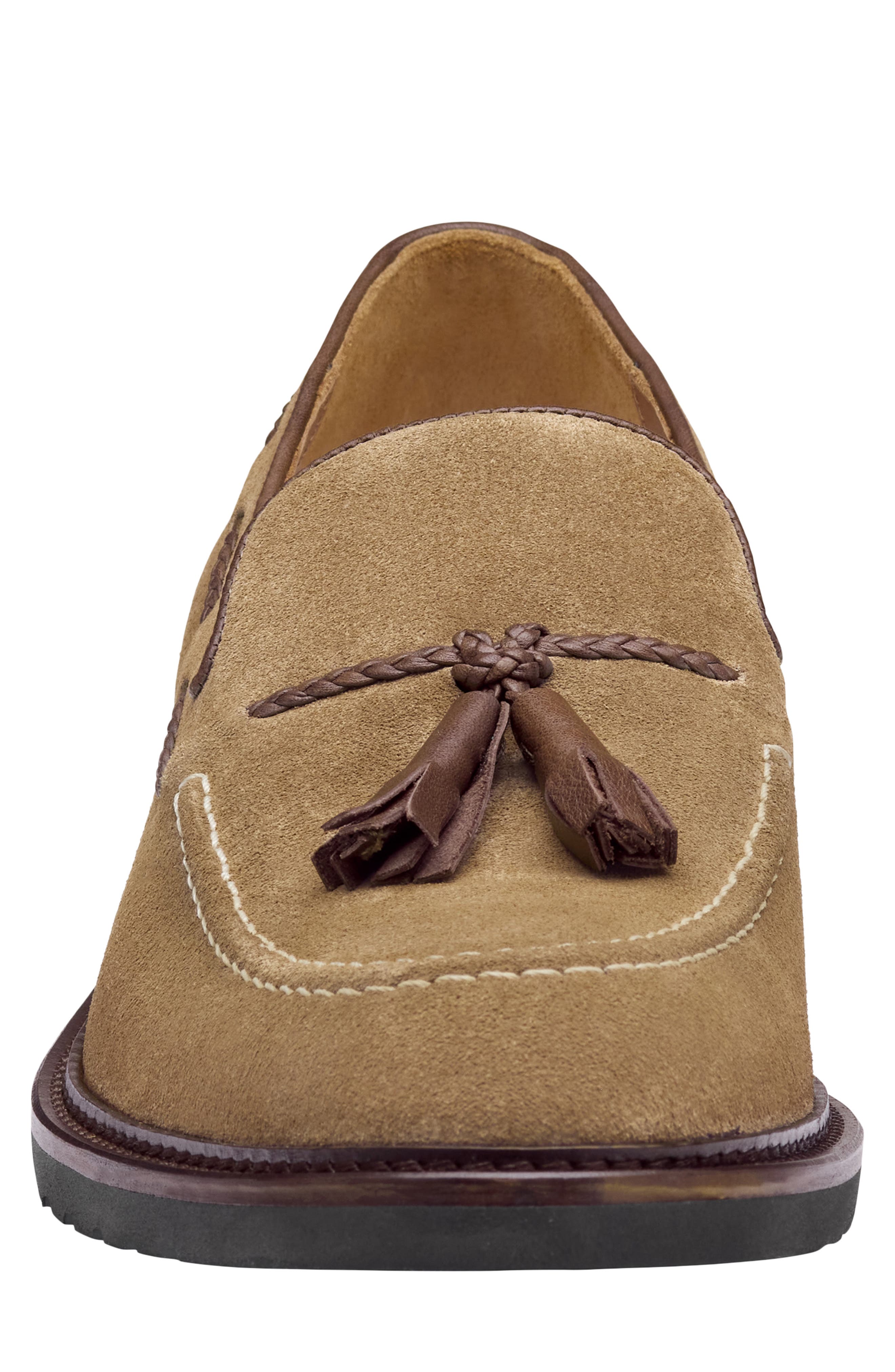 Johnston & Murphy Hartford Tassel Loafer, Alternate, color, Beige Italian Suede