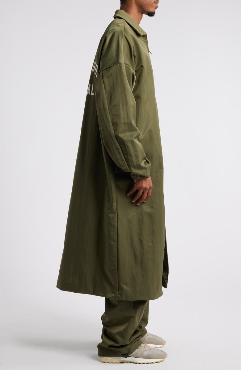 Fear of God Essentials Gender Inclusive Embroidered Logo Textured Nylon Car Coat, Alternate, color, 