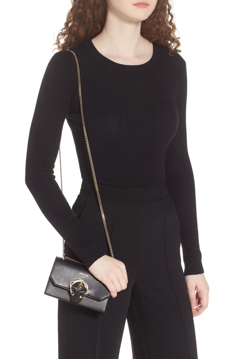 Jimmy Choo Paris Leather Shoulder Bag, Alternate, color,