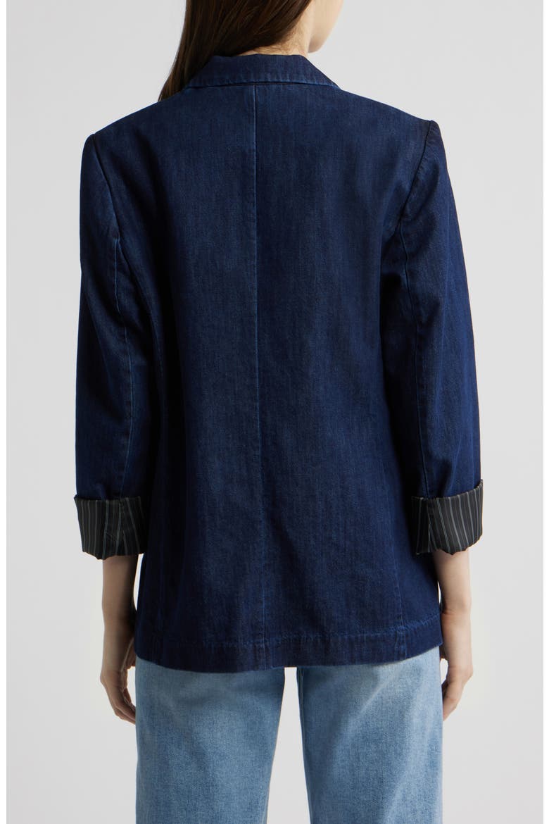 Jennie One-Button Denim Blazer, Alternate, color, INDIGO
