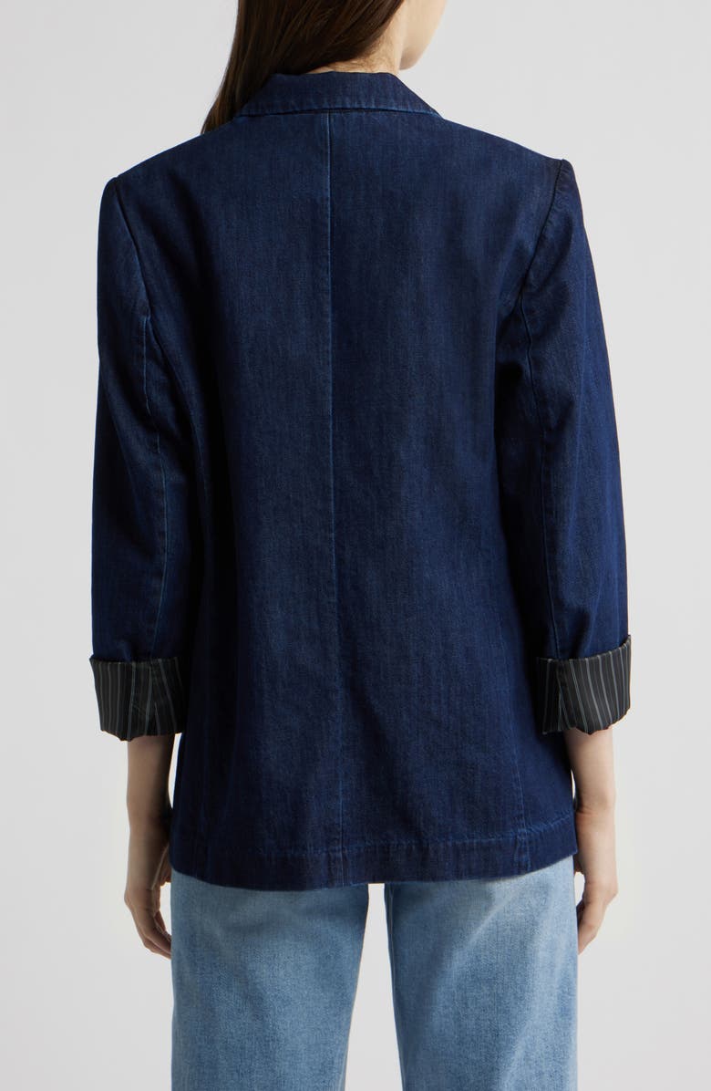 rag & bone Jennie One-Button Denim Blazer, Alternate, color, Indigo