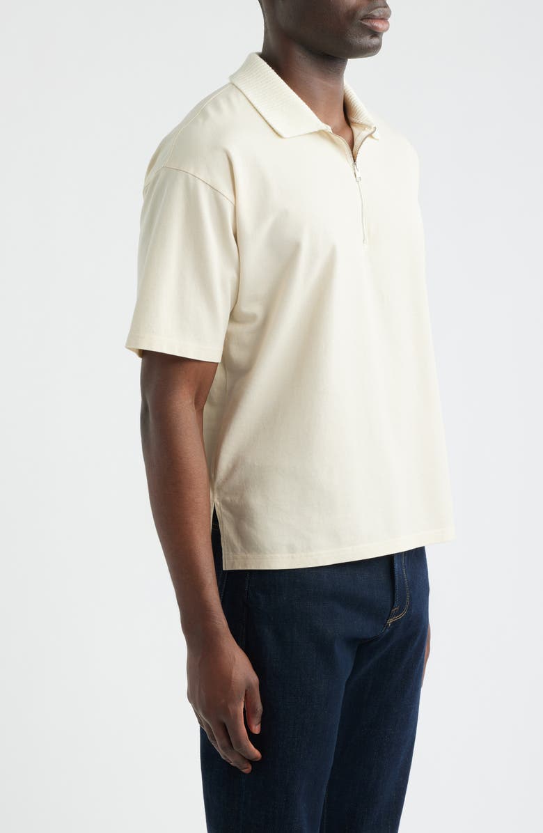 FRAME Half Zip Polo, Alternate, color, Light Stone
