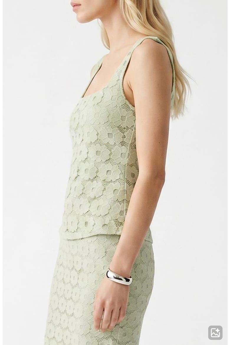 Janelle Floral Lace Tank, Alternate, color, FOG GREEN