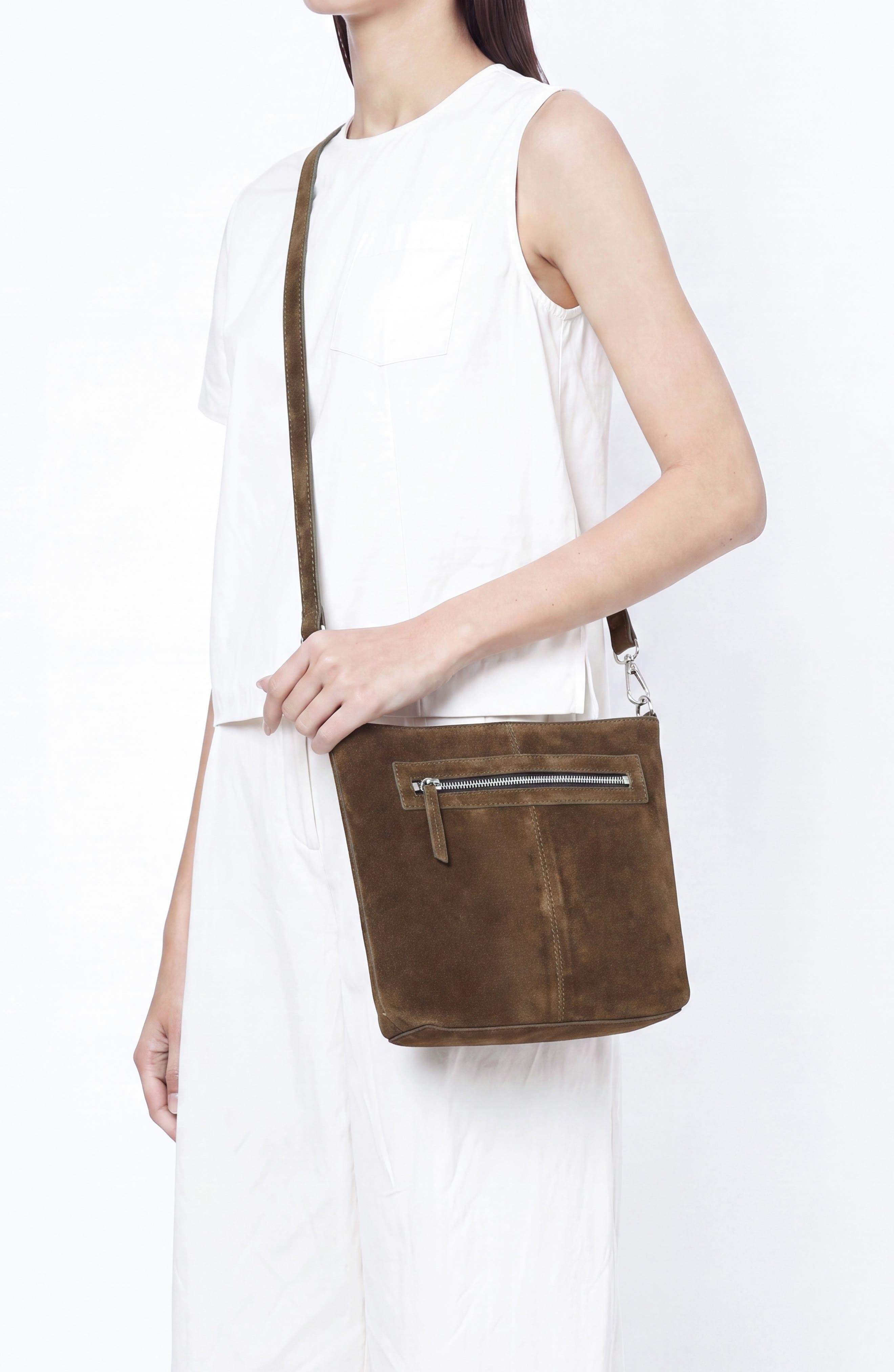 Elizabeth Suede Leather Crossbody Bag, Alternate, color, PALM