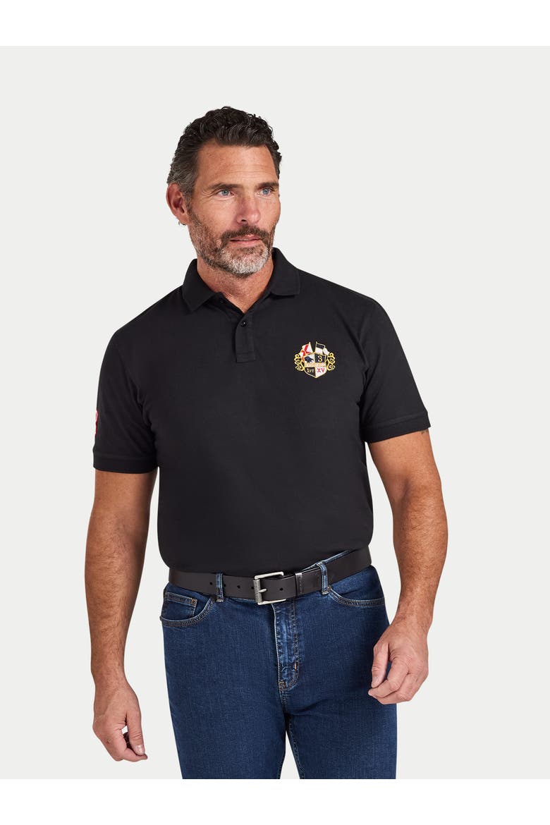 Crest Polo Shirt, Alternate, color, Black