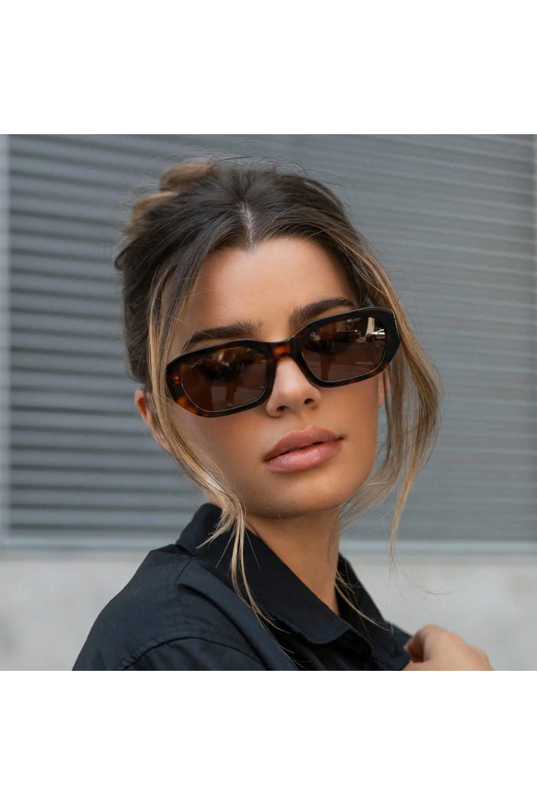 London - 54mm Rectangular Polarized Sunglasses, Alternate, color, Tortoise