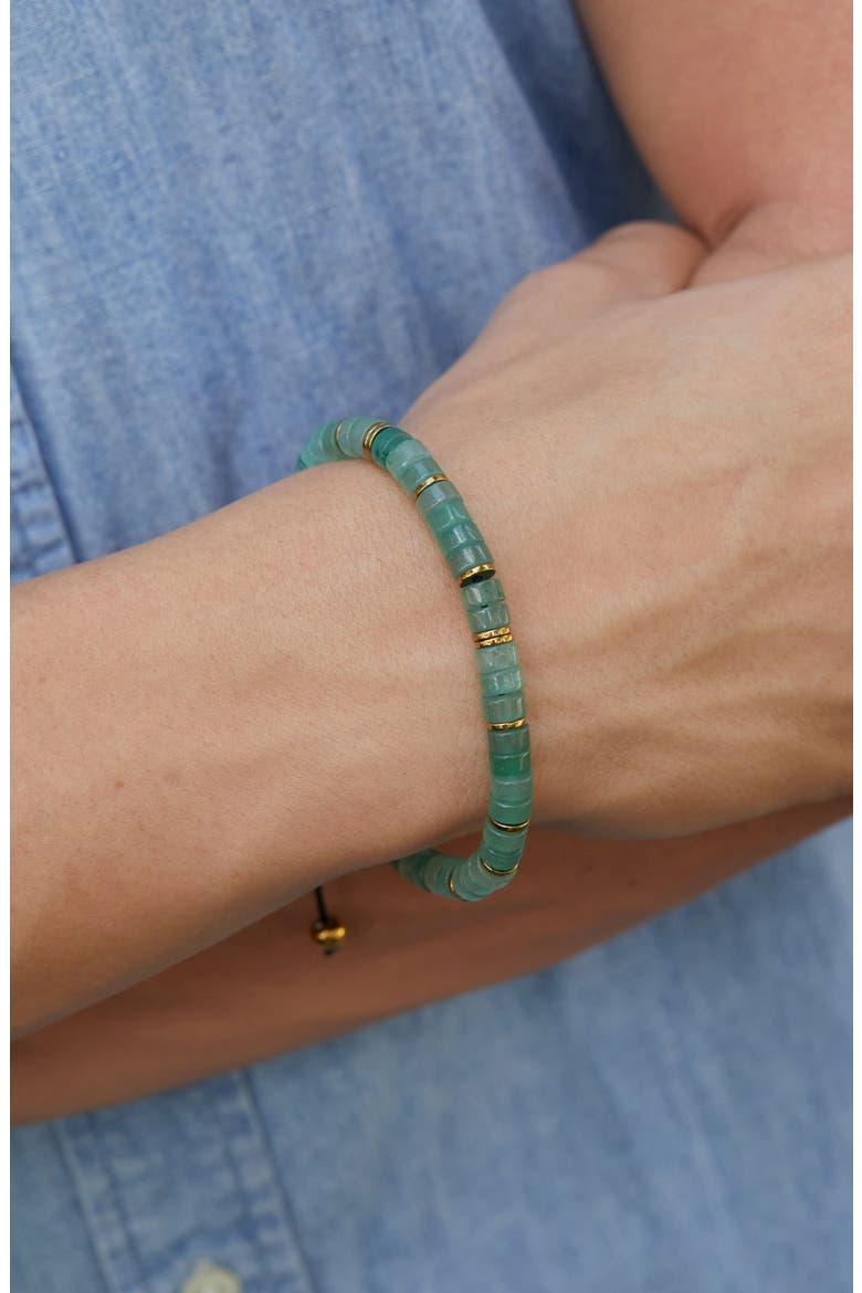 Aventurine Adjustable Slider Bracelet, Alternate, color, GREEN