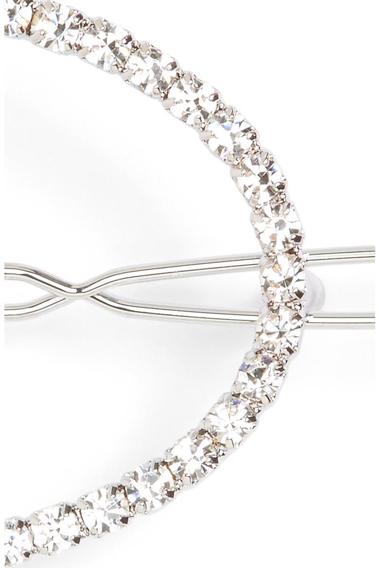 Crystal Oval Barrette, Alternate, color, SILVER/ CRYSTAL