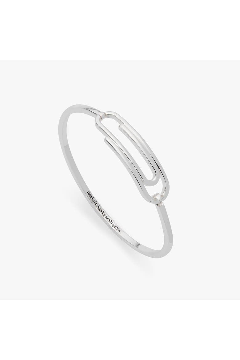 Thanks For Holding Us All Together' Paperclip Tension Bangle, Alternate, color, Silver