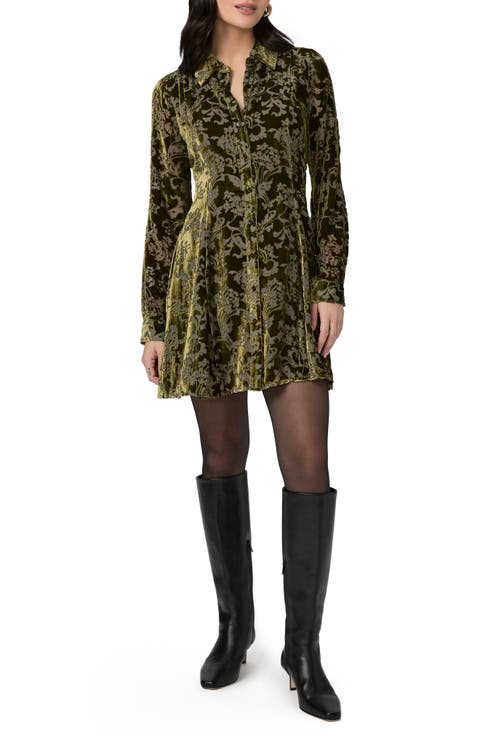 Desano Burnout Long Sleeve Shirtdress