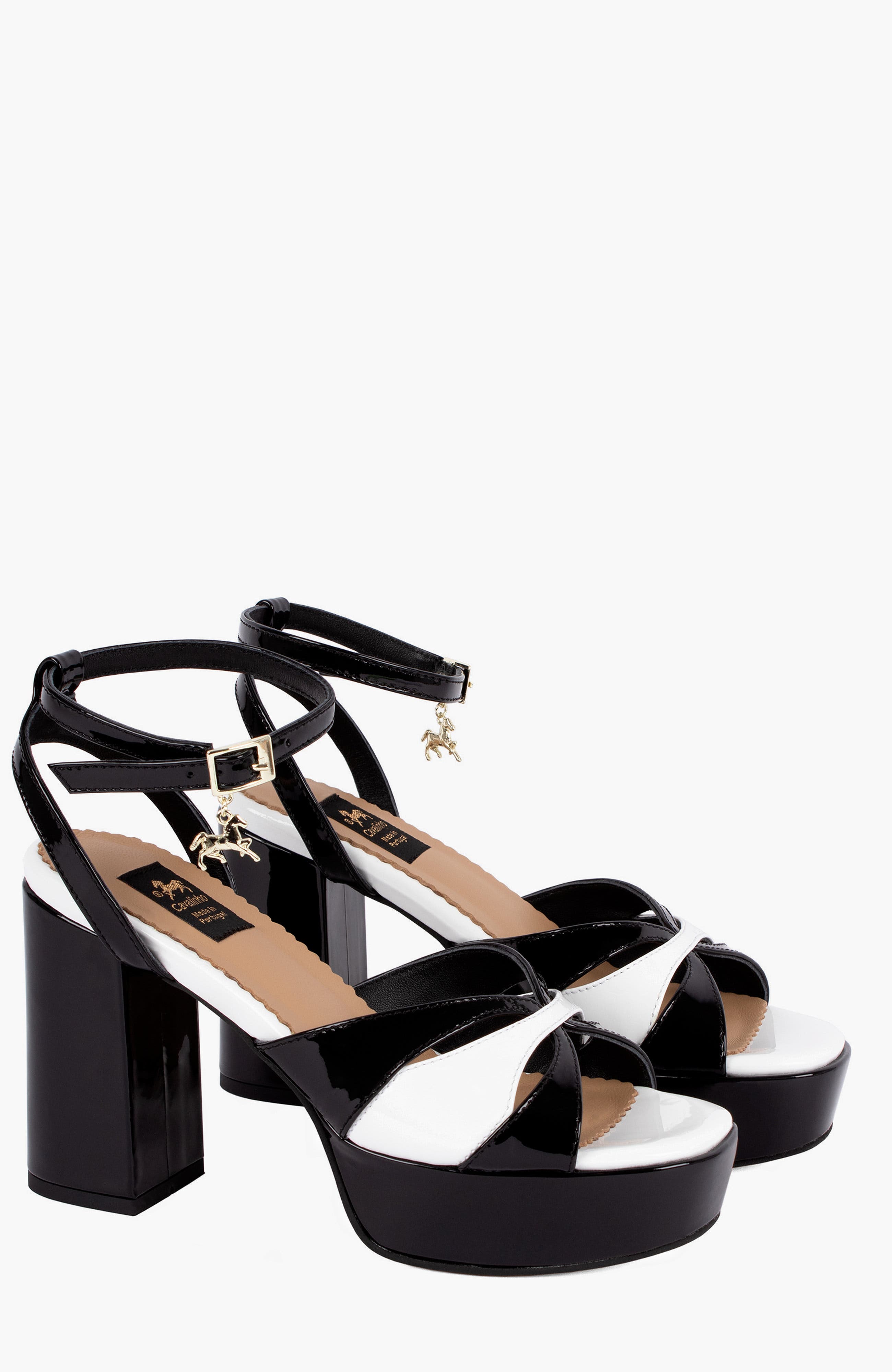 Fortezza Block Heel Platform Sandals, Alternate, color, Black / White