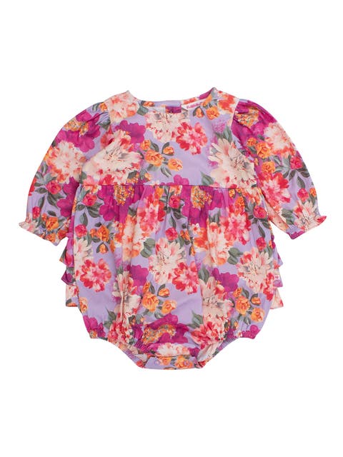 Baby Girls Woven Long Sleeve Bubble Romper