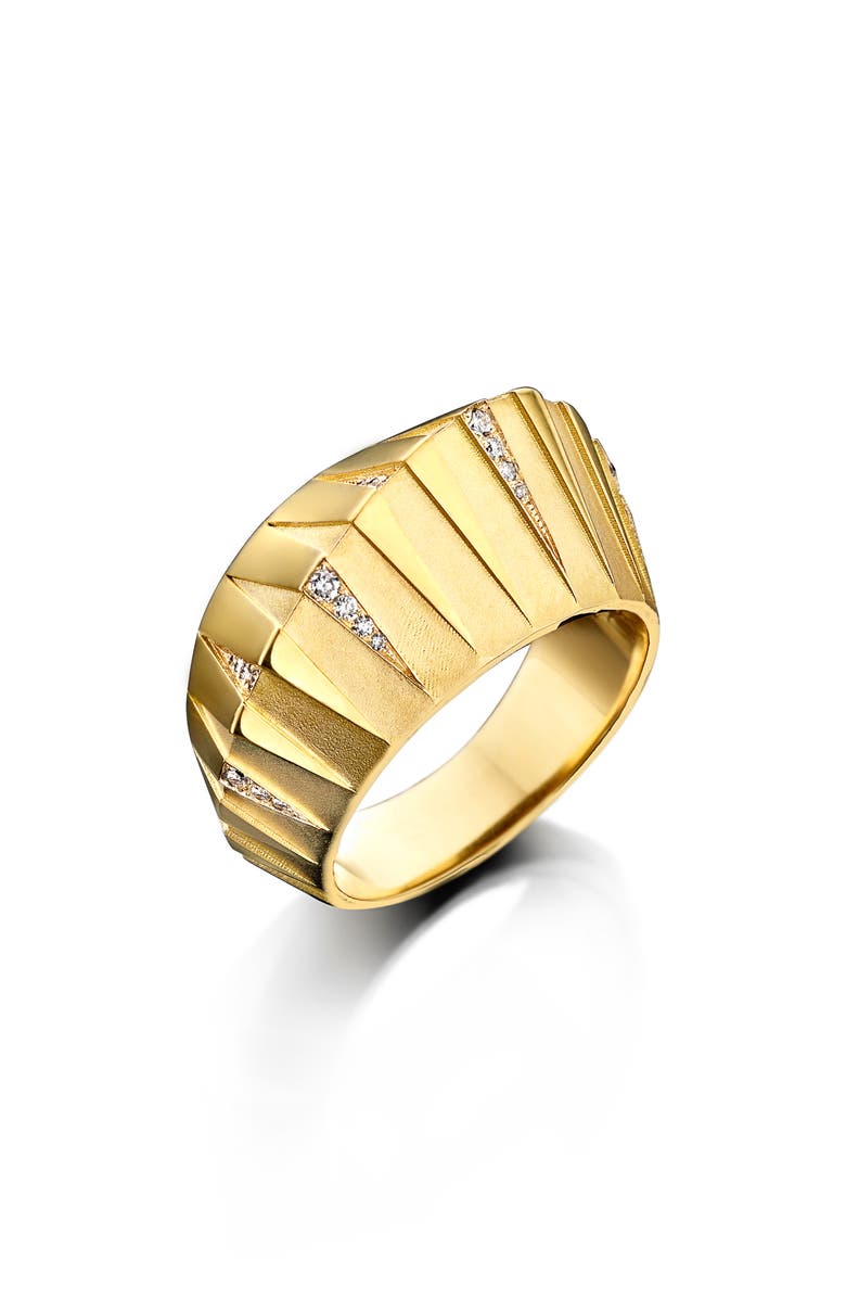 DRIES CRIEL Thebes Pyramid Ring, Main, color, Yellow Gold