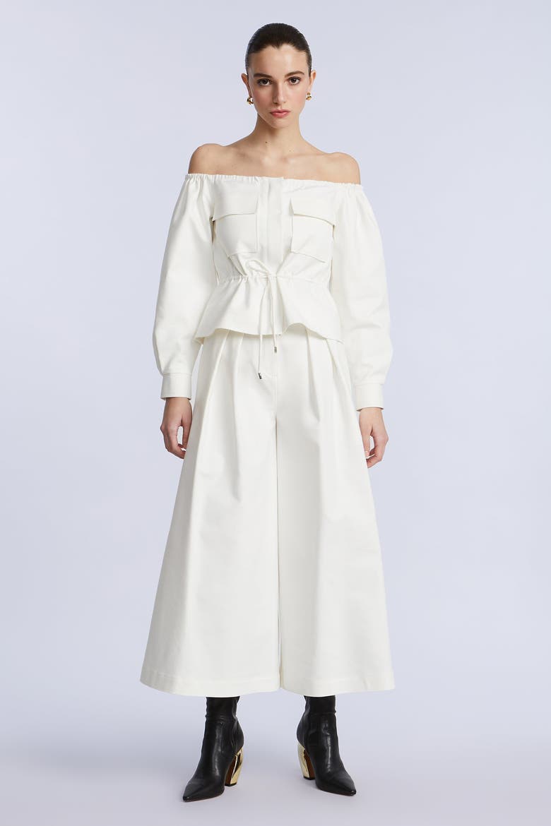 Off shoulder drawstring top, Alternate, color, Jasmine