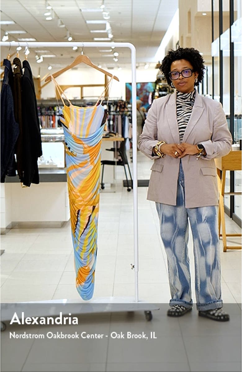 Hazel Abstract Print Mesh Dress, sales video thumbnail