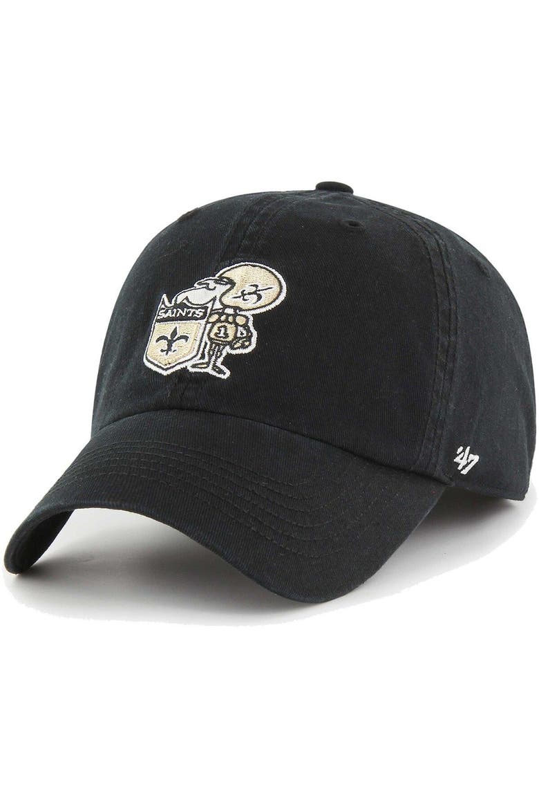 Men's '47 Black New Orleans Saints Gridiron Classics Franchise Legacy Fitted Hat, Main, color, Black