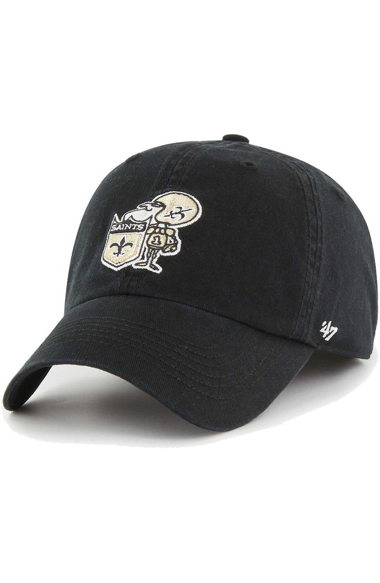 '47 Men's '47 Black New Orleans Saints Gridiron Classics Franchise Legacy Fitted Hat, Main, color, Black