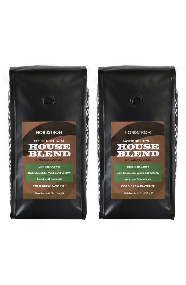 Nordstrom Ethically Sourced Classic House Blend Cold Brew 2-Pack Whole Bean Coffee, Main, color, White