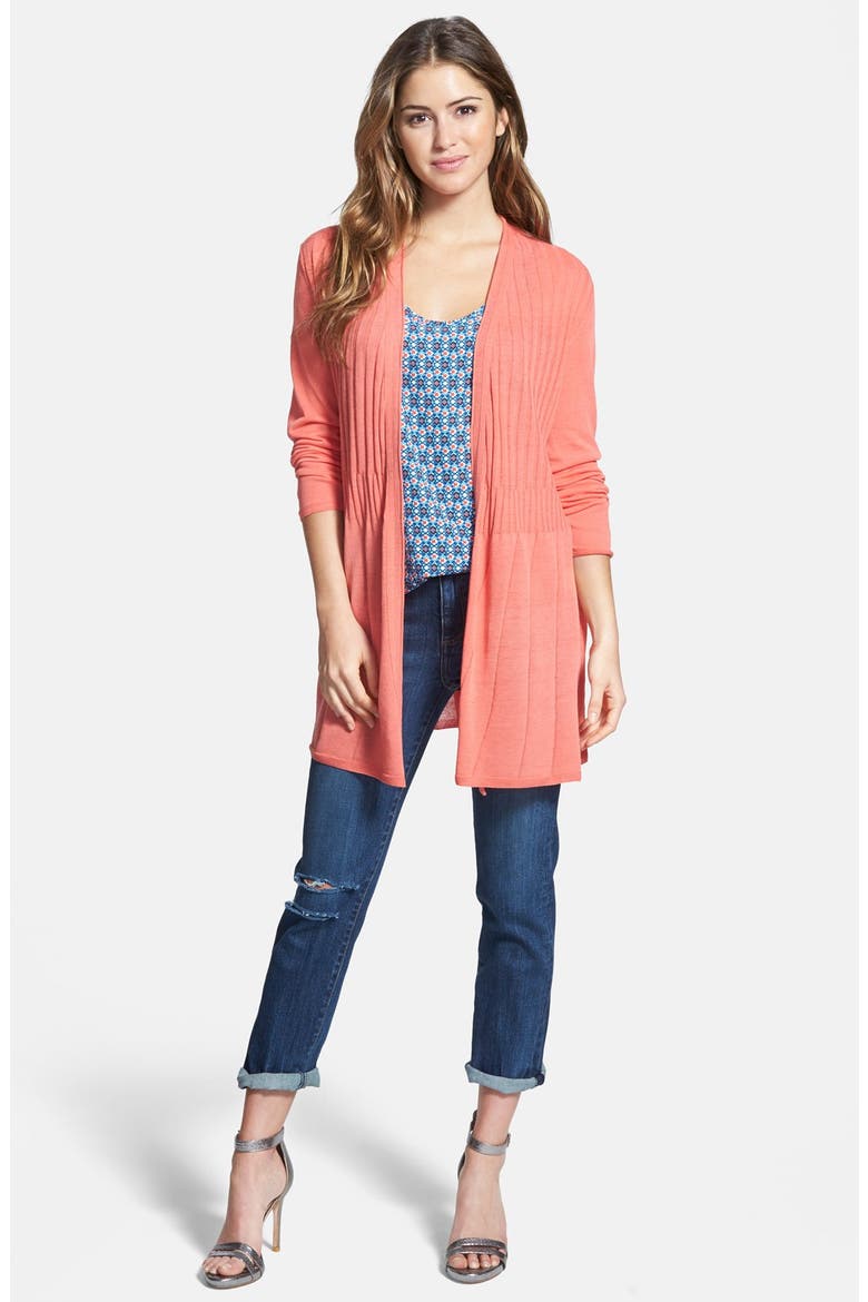 'Sweeping' Long Cardigan, Alternate, color, BITTER ORANGE