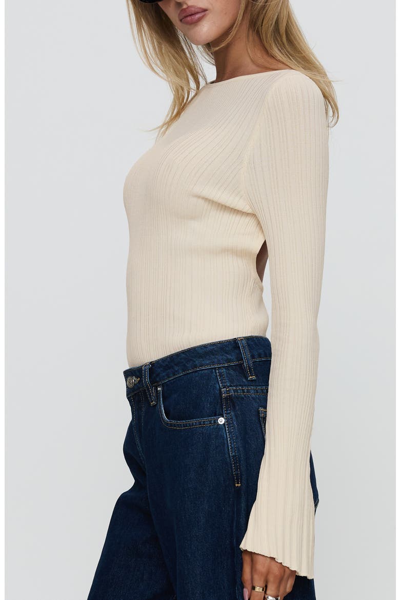 Mayok Rib Bodysuit, Alternate, color, BEIGE
