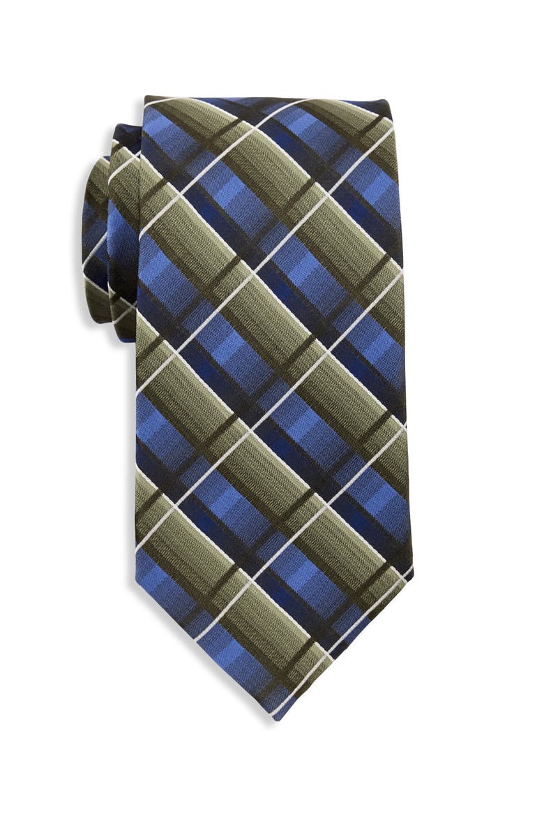 Big & Tall Multicolored Plaid Tie, Main, color, GREEN