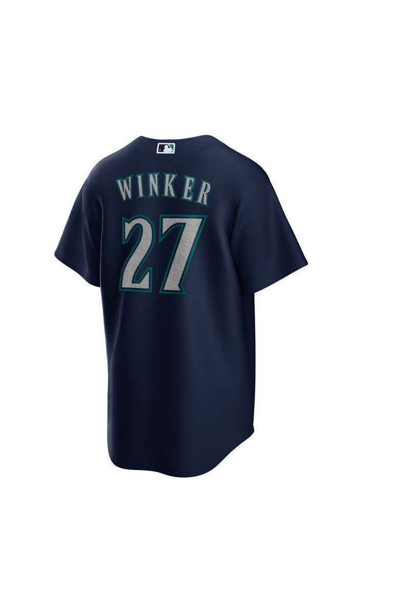 Nike Men's Nike Jesse Winker Navy Seattle Mariners Alternate Replica Player Jersey, Alternate, color, 