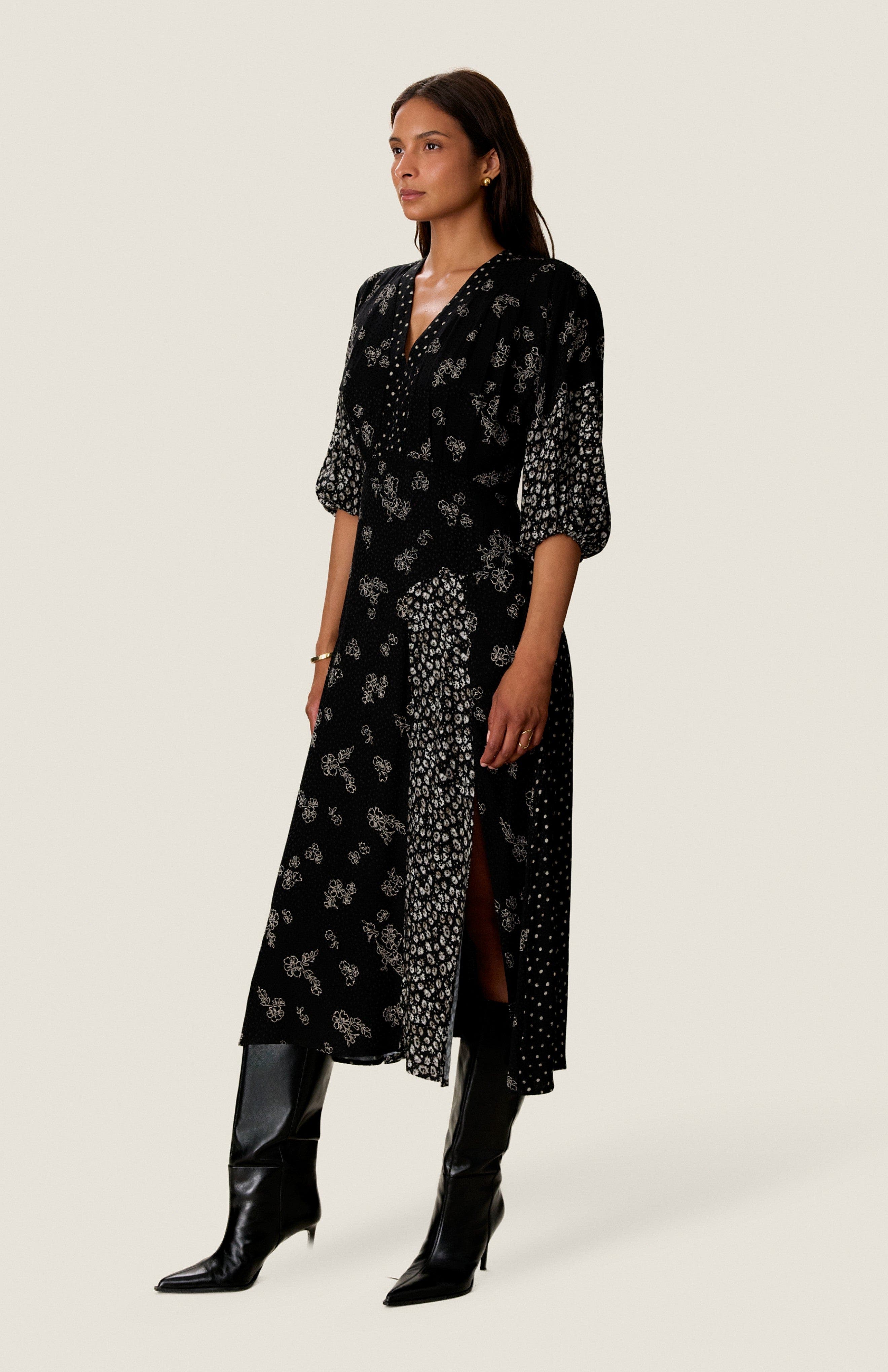 Rebecca Taylor Poppy Print Mix Dress (Women) | Nordstrom