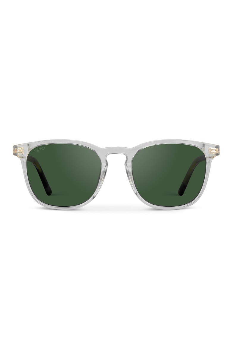 Nick - 51mm Polarized Rounded Square Sunglasses, Main, color, Clear