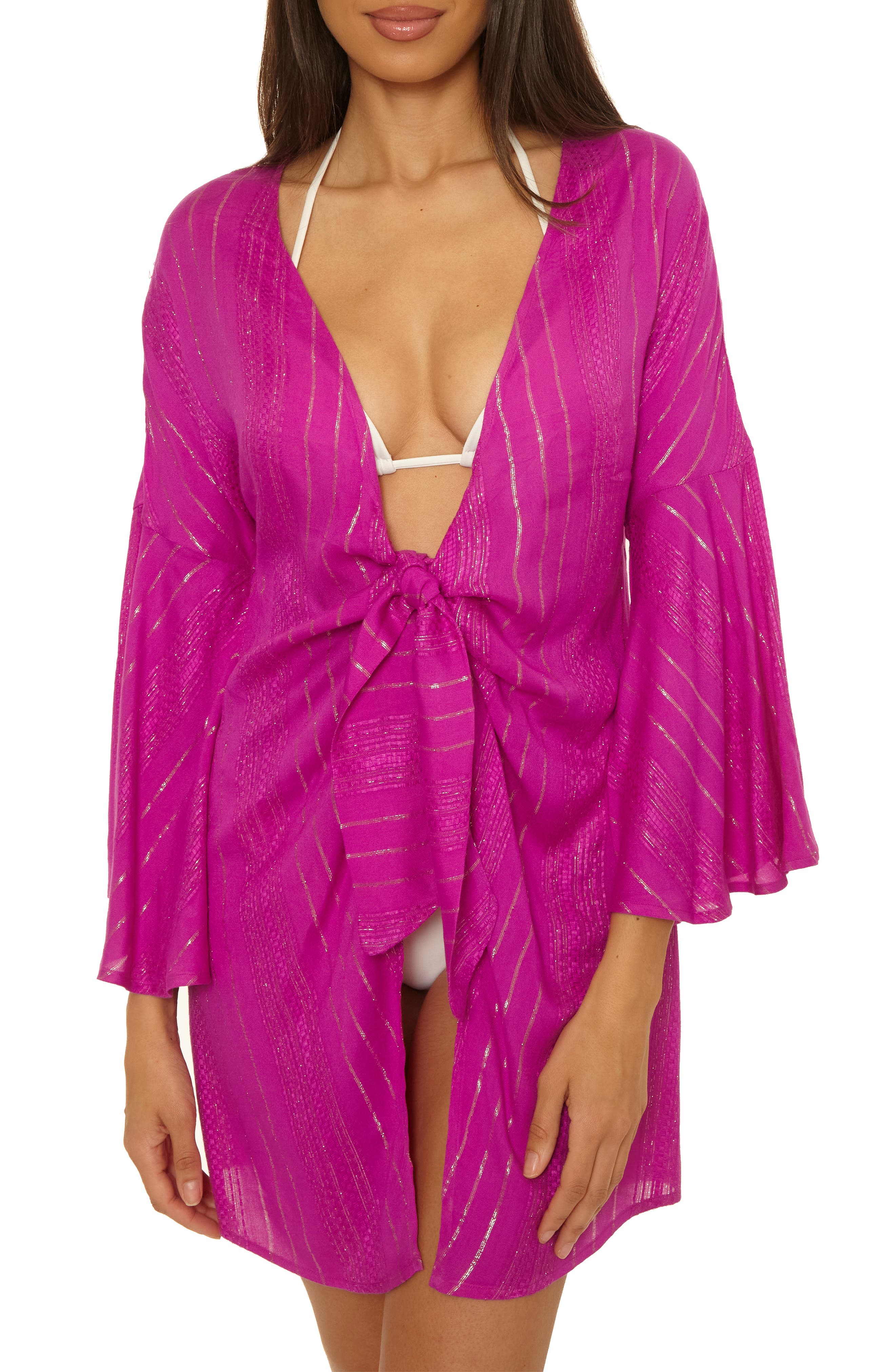 Becca Radiance V-Neck Long Sleeve Cover-Up Tunic