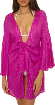 Becca Radiance V-Neck Long Sleeve Cover-Up Tunic