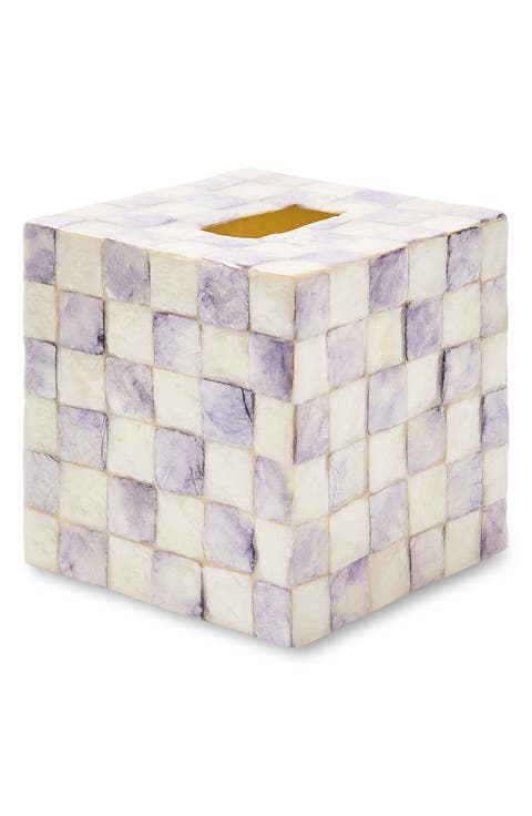 Violet Check Boutique Tissue Box Cover