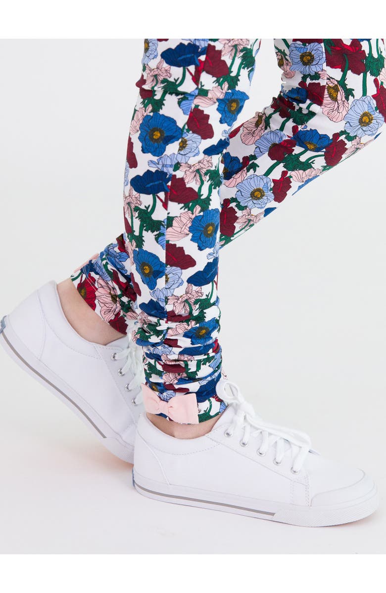 RuffleButts Baby Girls Ruched Bow Leggings, Alternate, color, 