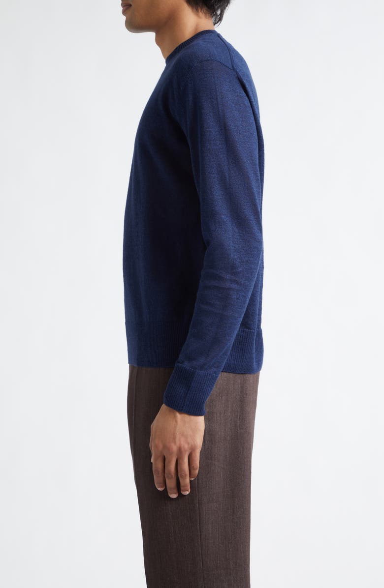 J. Mueser Flax & Cotton Crewneck Sweater, Alternate, color, Navy