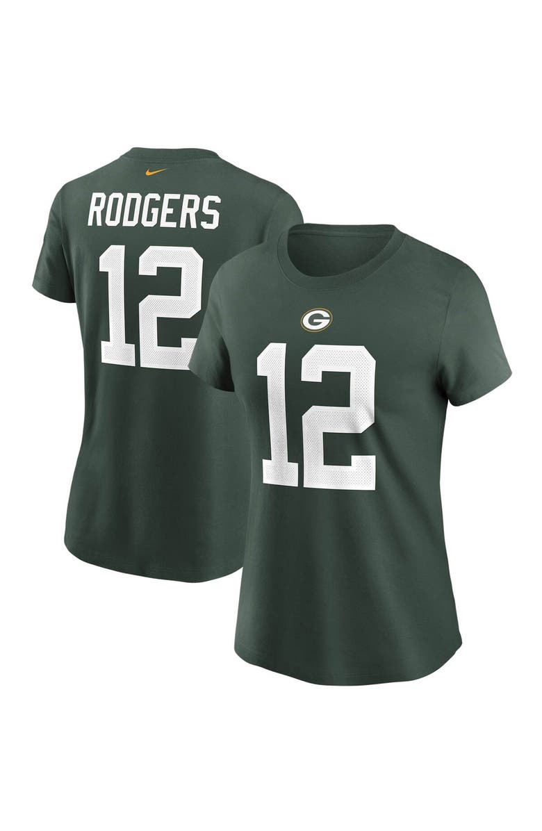 Nike Women's Nike Aaron Rodgers Green Green Bay Packers Name & Number T-Shirt, Main, color, 