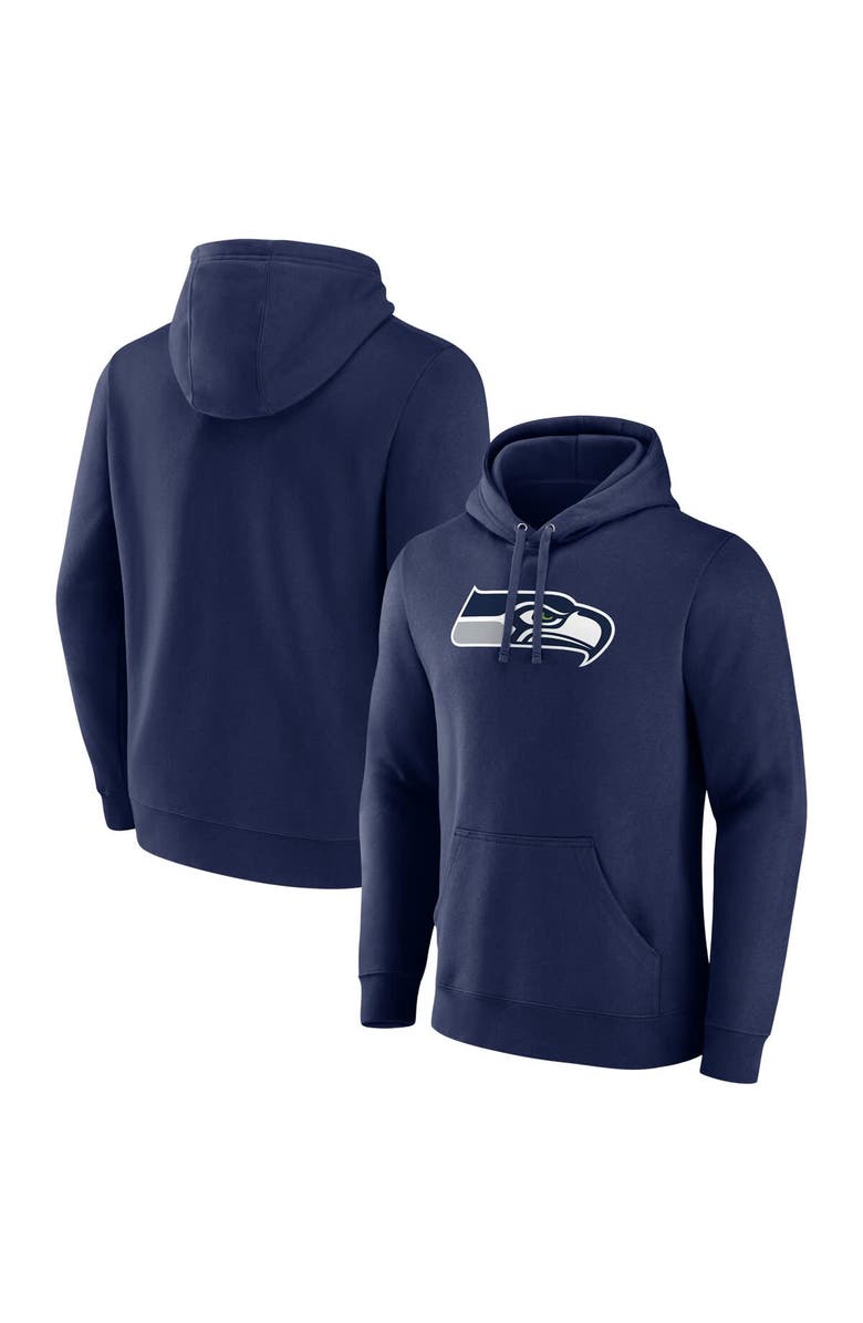 FANATICS Men's Fanatics College Navy Seattle Seahawks Primary Logo Fleece Pullover Hoodie, Main, color, 