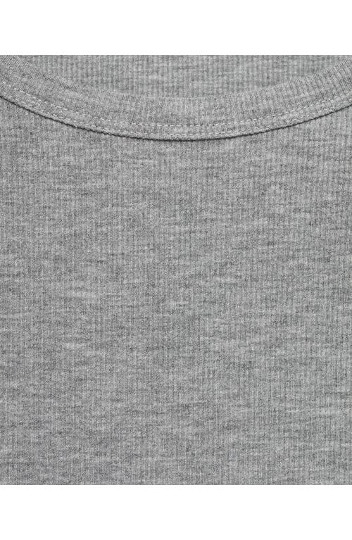 Mango Rib Long Sleeve T-shirt In Grey