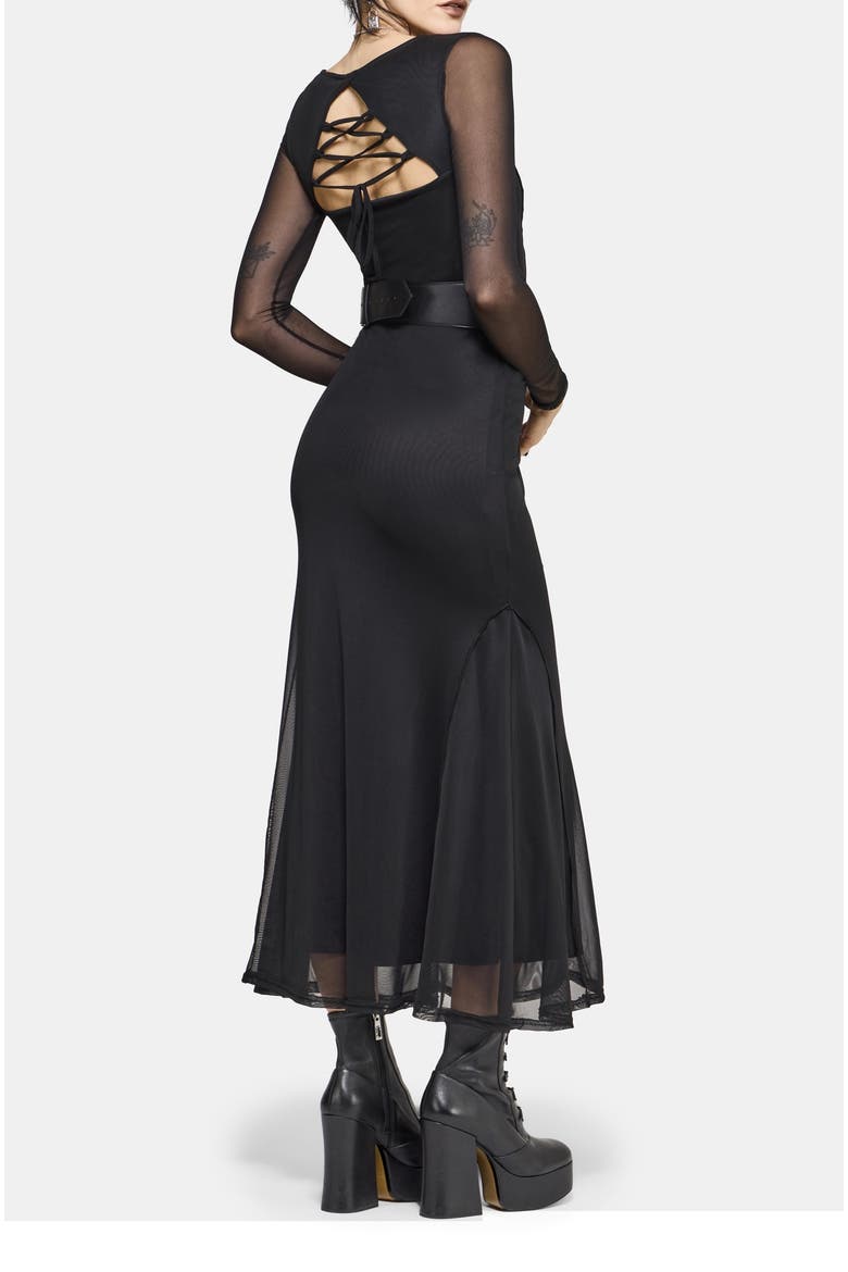 Ebonine Backless Maxi Dress, Alternate, color, Black