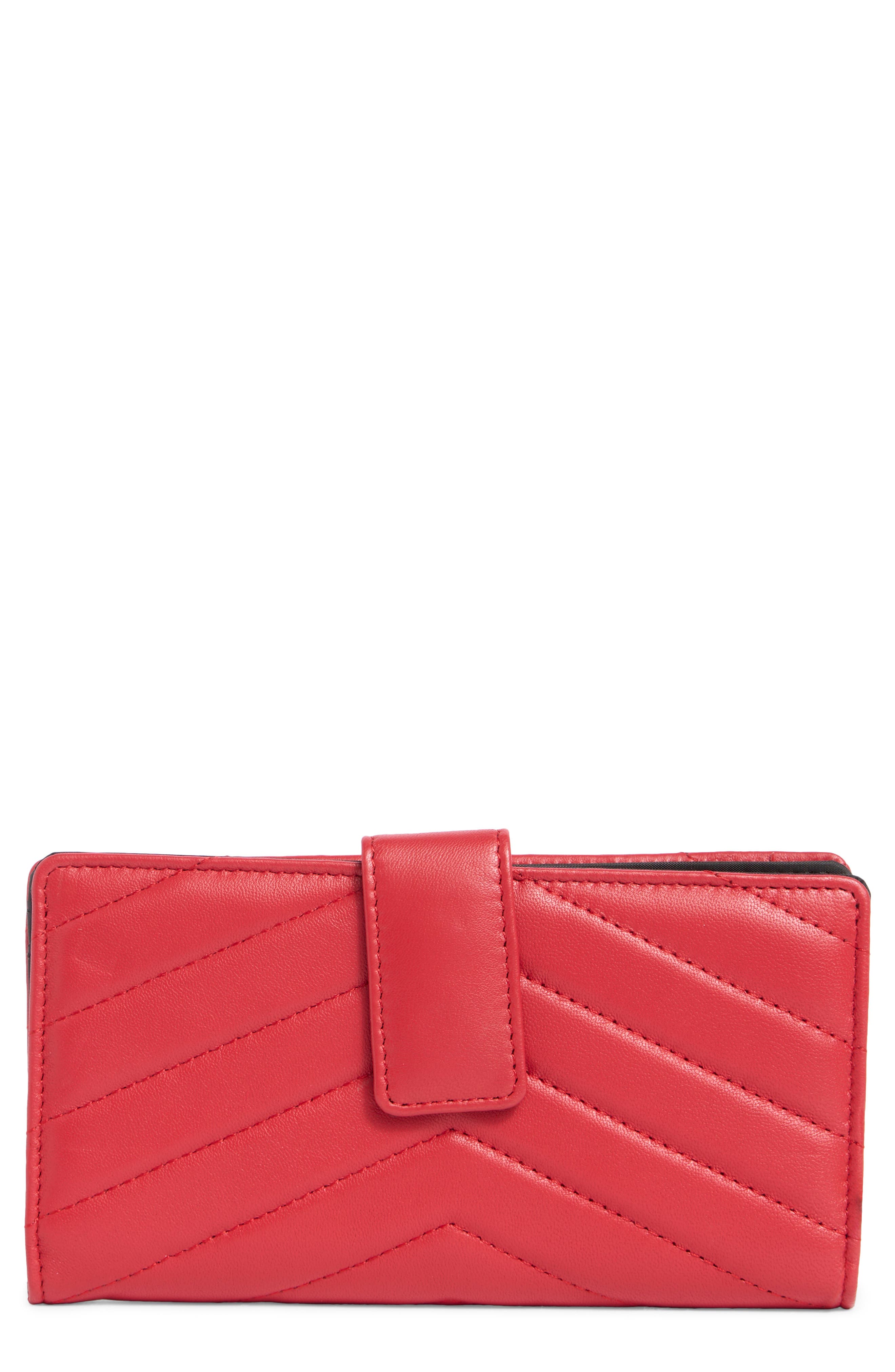 MUNDI SMALL LEATHER GOODS Quilted Tab Frame Clutch
