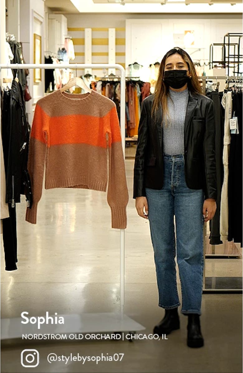 Lou Uno Colorblock Stripe Crewneck Pullover, sales video thumbnail