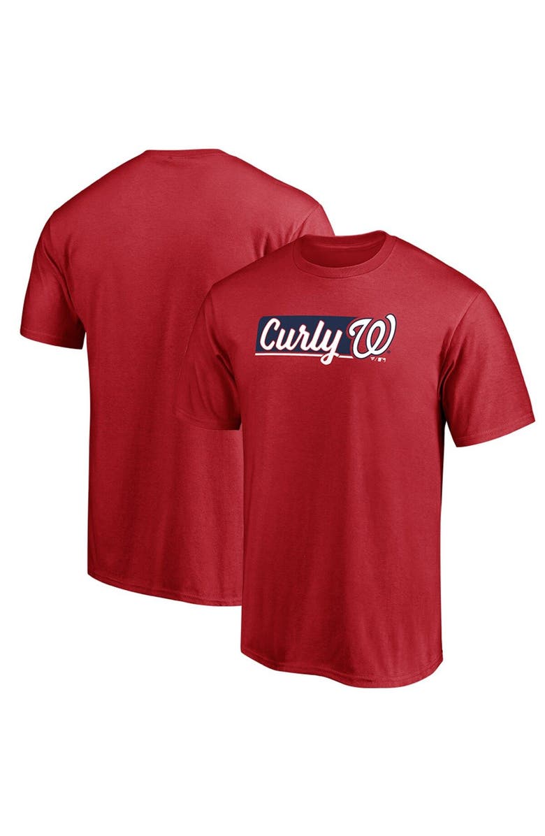 BREAKINGT Men's Red Washington Nationals Curly W Local T-Shirt, Alternate, color, 