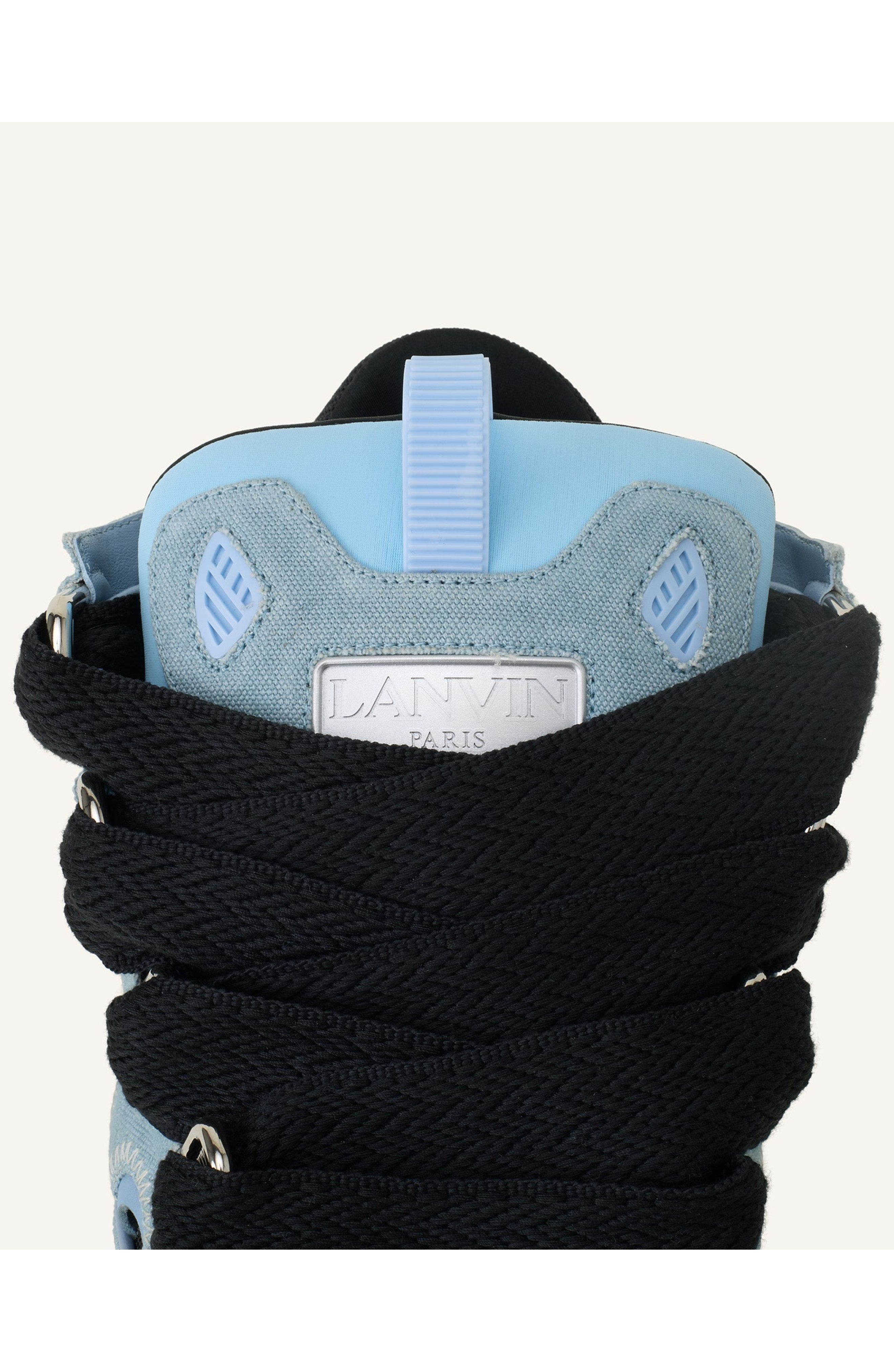 Lanvin Curb Canvas Sneakers, Alternate, color, Blue/Amber