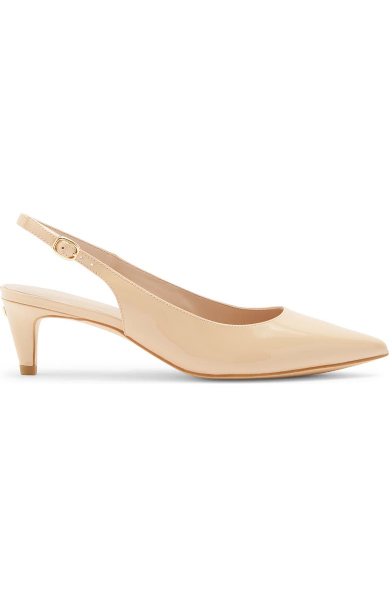 Stuart Weitzman Dancer 50 Kitten Heel Slingback Pump, Alternate, color, Golden Beige