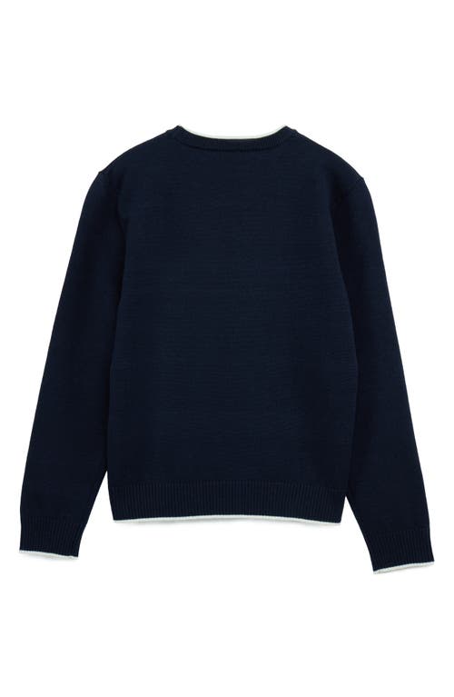 X-ray Xray Kids' Moto Ribbing Detail Crewneck Sweater In Blue