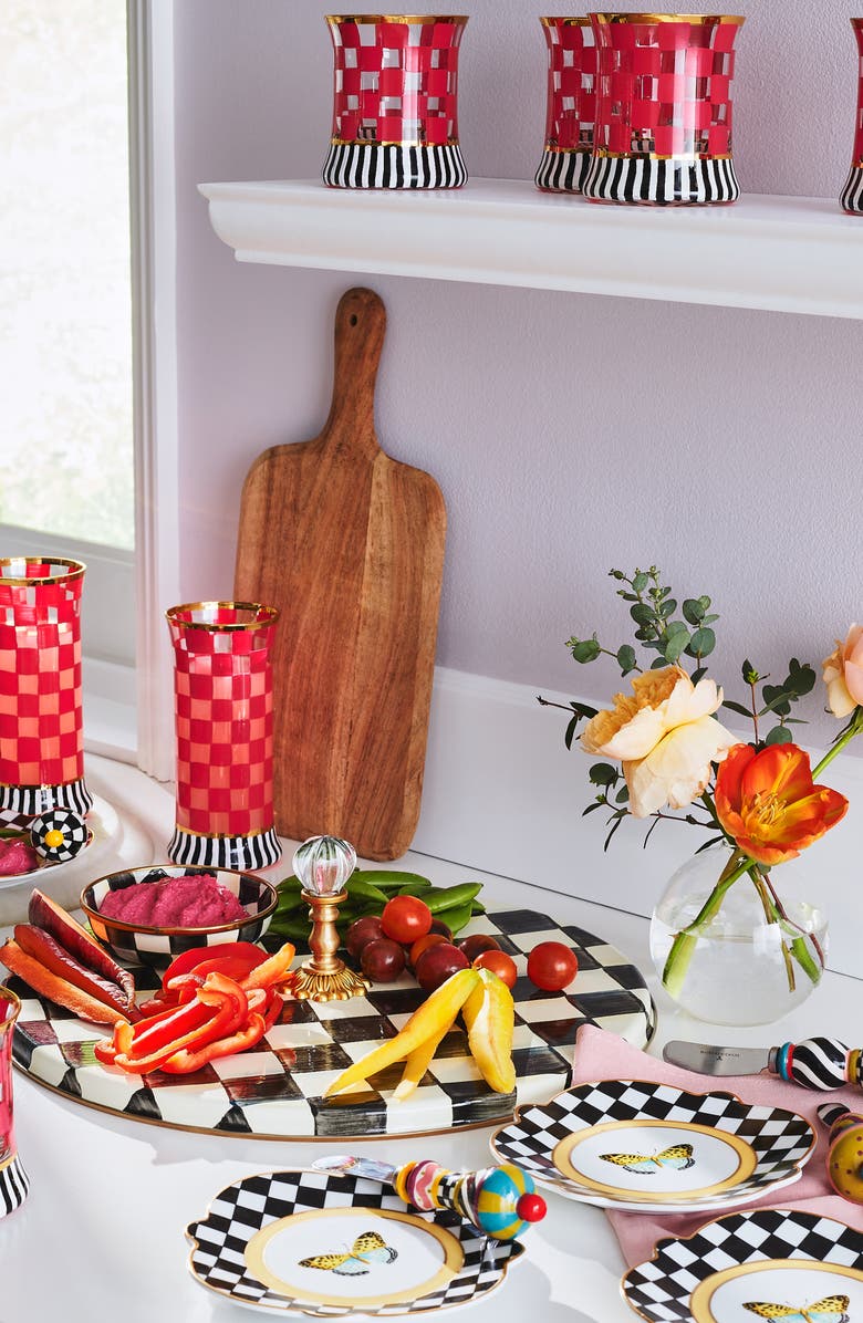 MACKENZIE CHILDS Set of 2 Carnival Fuchsia Tumblers, Alternate, color, 