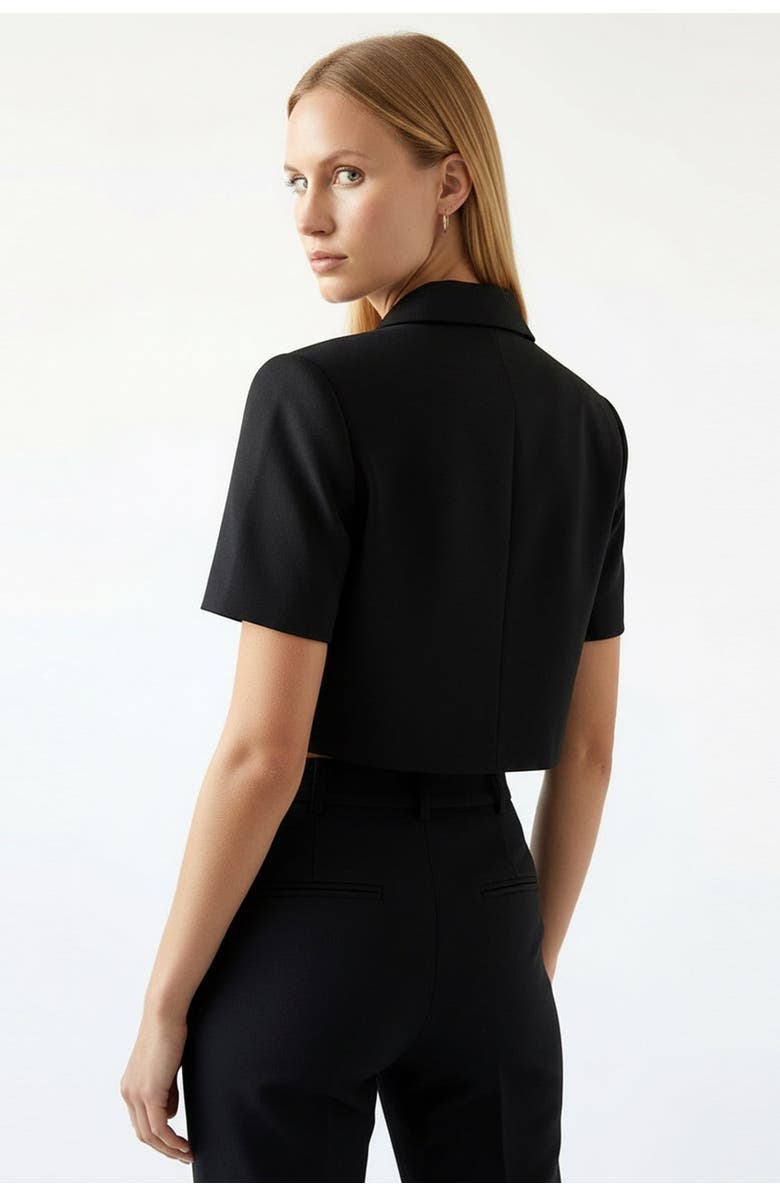 Exquise Dallas Cropped Blazer, Alternate, color, Black