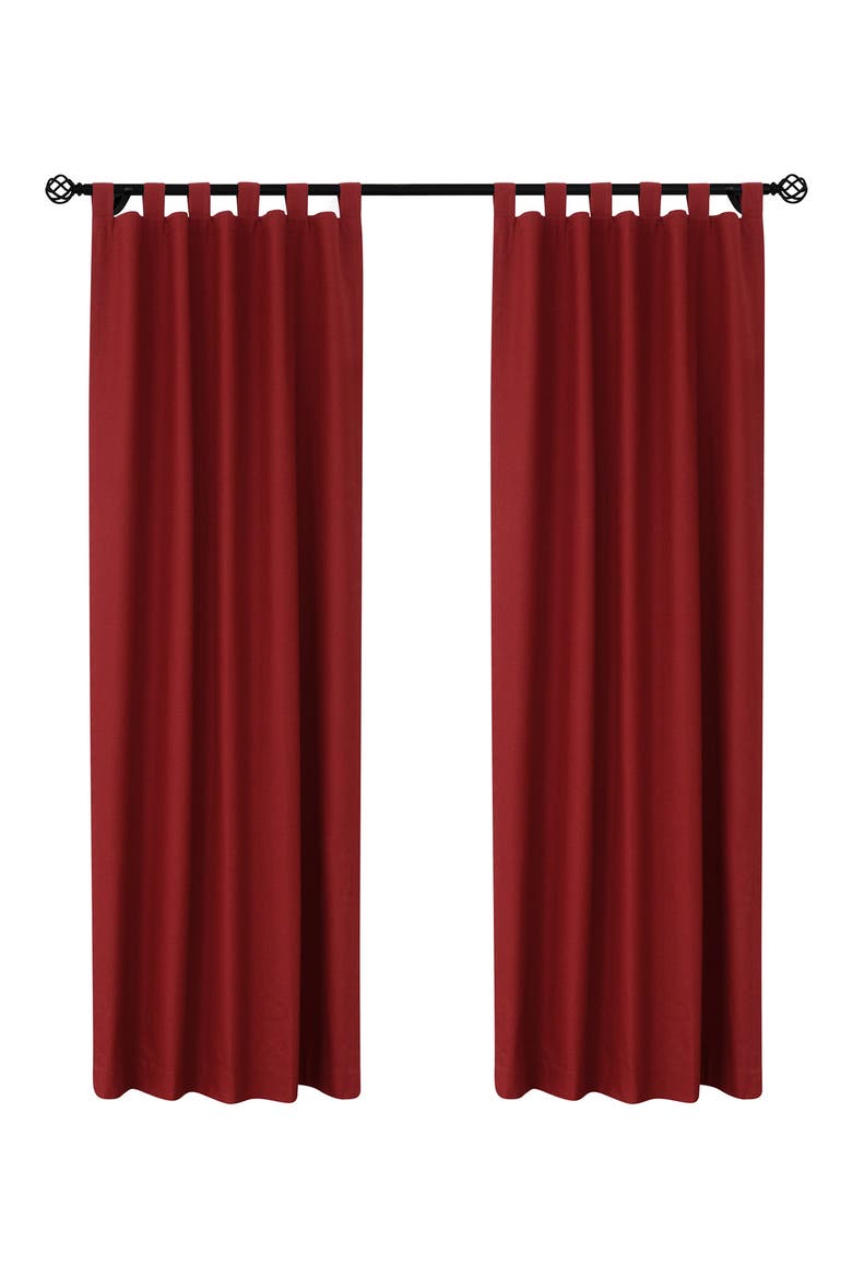 Set of 2 Cotton Curtain Panels, Main, color, BURGUNDY