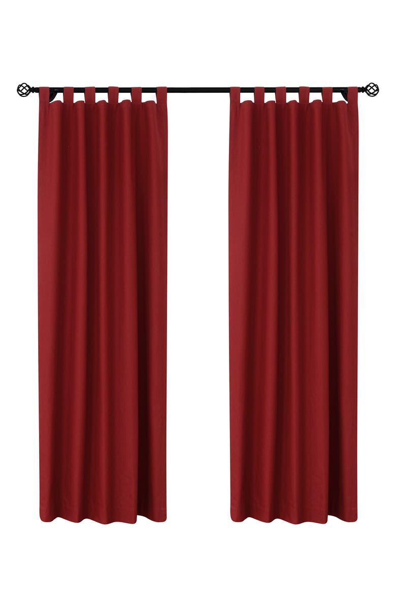 Outdoor Decor by Commonwealth Set of 2 Cotton Curtain Panels, Main, color, Burgundy