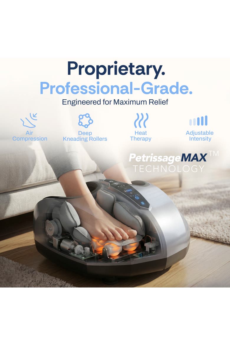 Shiatsu Foot Massager with Heat, LCD Display, Alternate, color, Charcoal