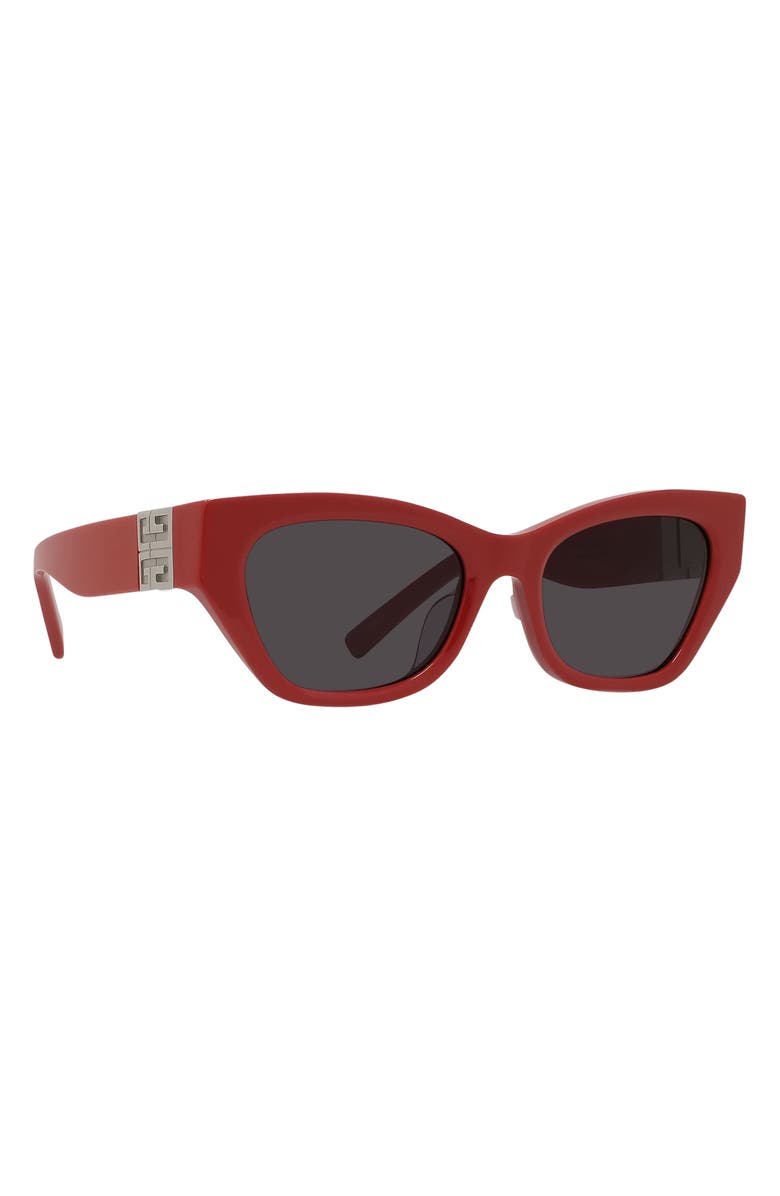 Givenchy 4G 55mm Cat Eye Sunglasses, Alternate, color, Shiny Red / Smoke