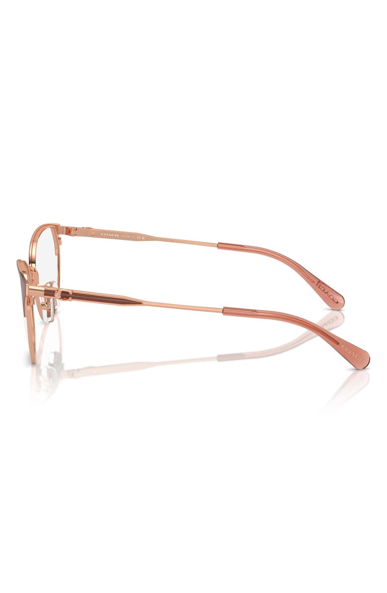 COACH 54mm Cat Eye Optical Glasses, Alternate, color, Rose Gold / Nutmeg / Demo Lens
